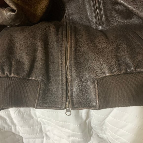 Roots Leather Bomber Jacket - Picture 7 of 8